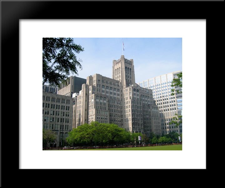 Northwestern University In Chicago 20x24 Black Modern Wood Framed Art Print Poster