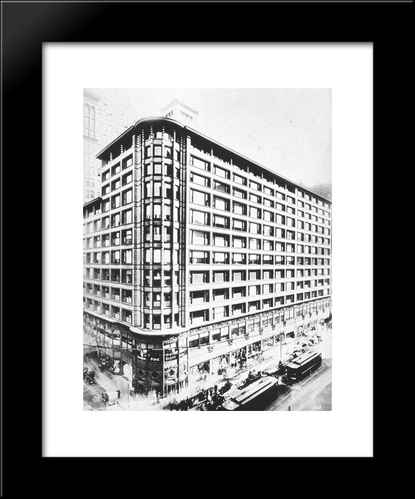 Carson Pirie Scott Building In Chicago 20x24 Black Modern Wood Framed Art Print Poster