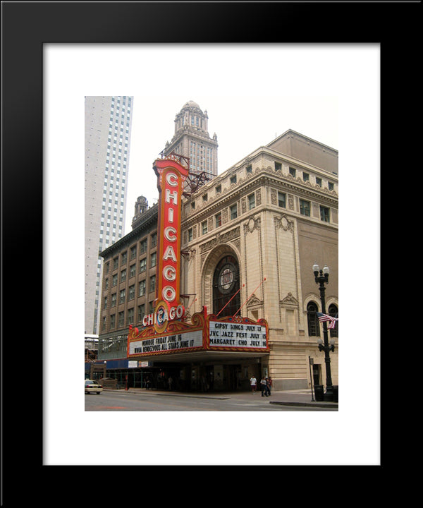Chicago Theater 20x24 Black Modern Wood Framed Art Print Poster