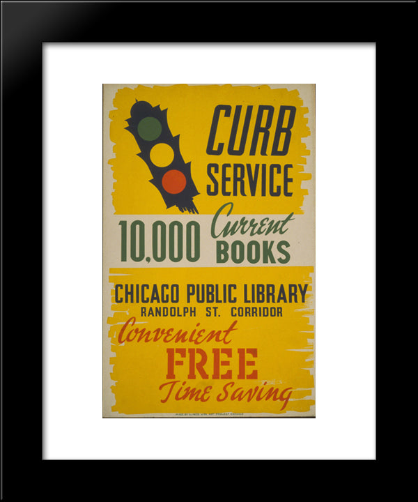 Chicago Public Library 1930 Vintage Ad 20x24 Black Modern Wood Framed Art Print Poster