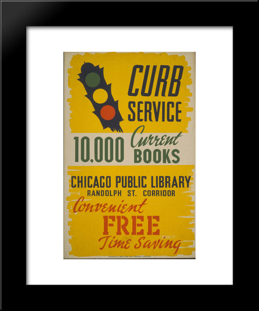 Chicago Public Library 1930 Vintage Ad 20x24 Black Modern Wood Framed Art Print Poster