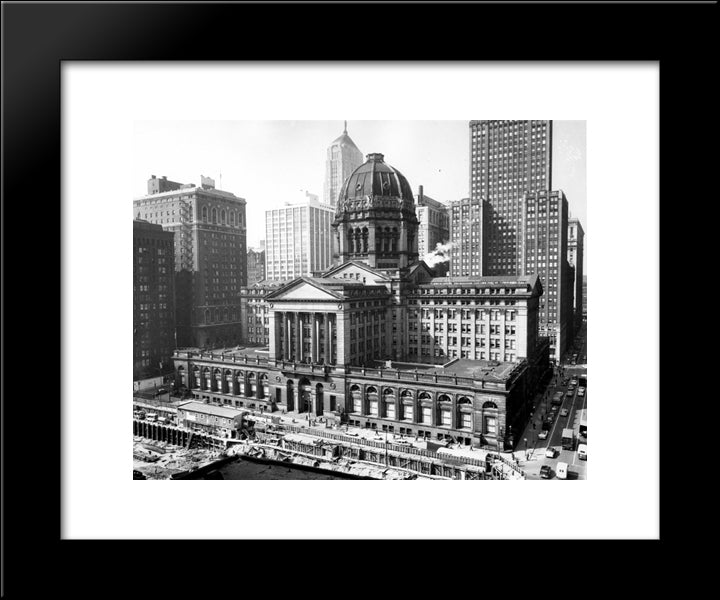 Chicago Federal Court 1961 20x24 Black Modern Wood Framed Art Print Poster