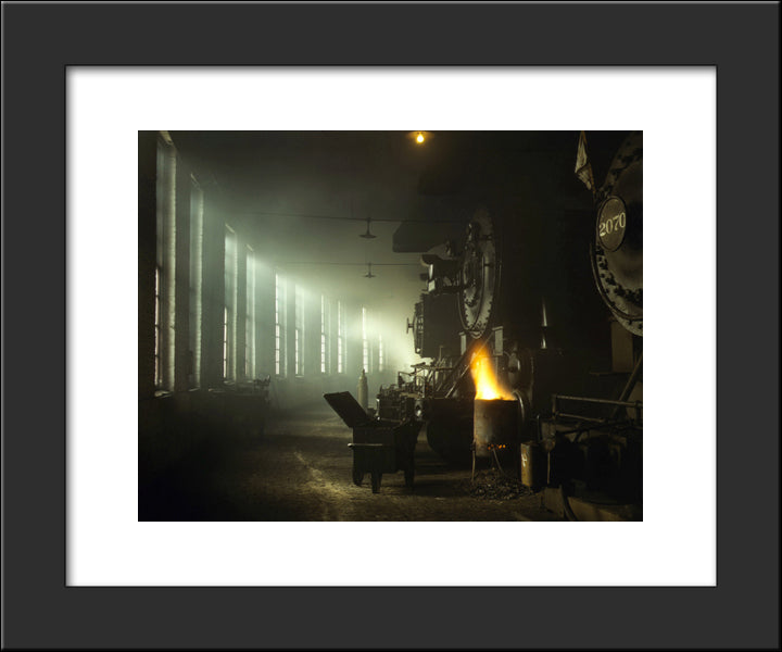 Chicago Locomotives 1942 20x24 Black Modern Wood Framed Art Print Poster