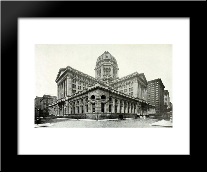 Chicago Federal Building 1910 20x24 Black Modern Wood Framed Art Print Poster