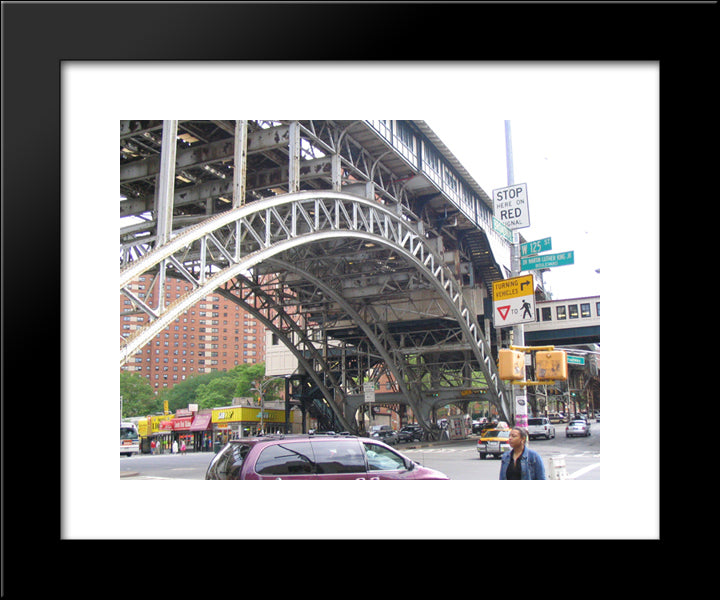 New York City Subway 20x24 Black Modern Wood Framed Art Print Poster