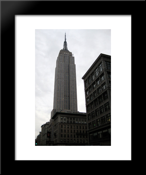 New York City Empire State Building 20x24 Black Modern Wood Framed Art Print Poster