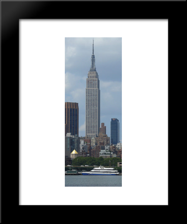 New York City Empire State Building 20x24 Black Modern Wood Framed Art Print Poster
