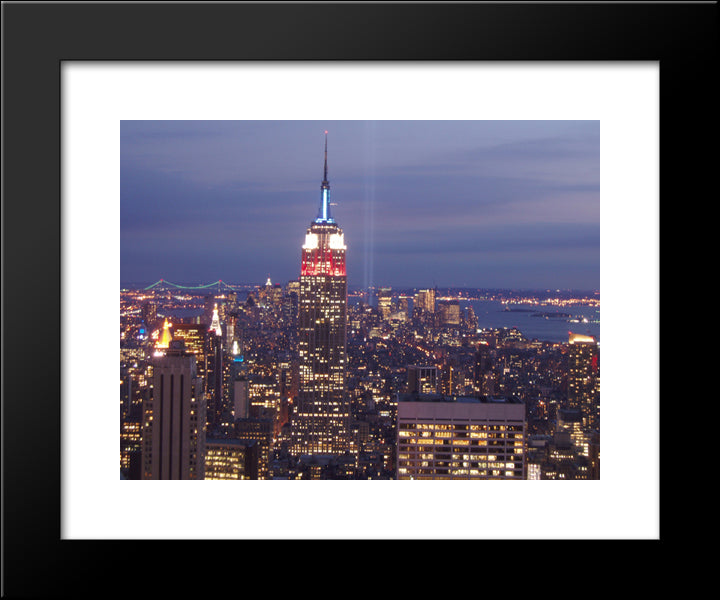 New York City Empire State Building 20x24 Black Modern Wood Framed Art Print Poster