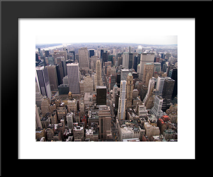 New York City Rooftops 20x24 Black Modern Wood Framed Art Print Poster