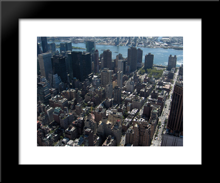 New York City Rooftops 20x24 Black Modern Wood Framed Art Print Poster