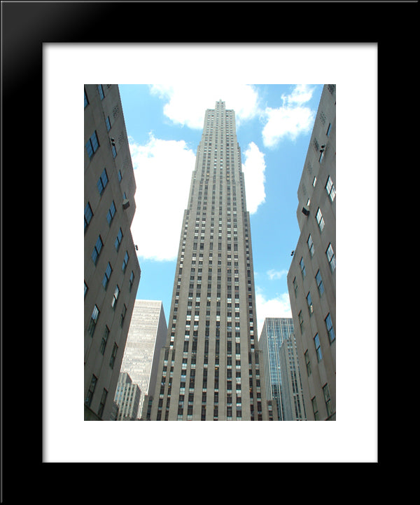 New York City Rockefeller Center 20x24 Black Modern Wood Framed Art Print Poster