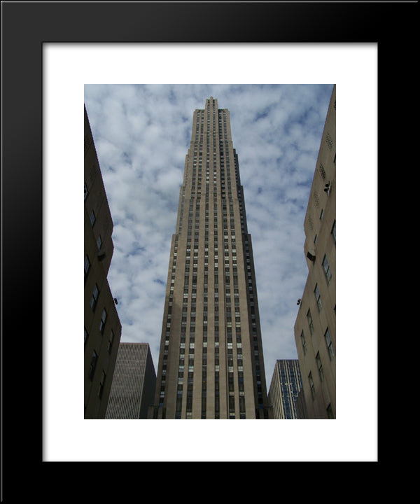New York City Rockefeller Center 20x24 Black Modern Wood Framed Art Print Poster