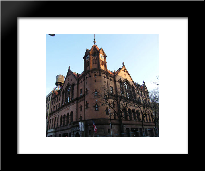 New York City Harlem Courthouse 20x24 Black Modern Wood Framed Art Print Poster