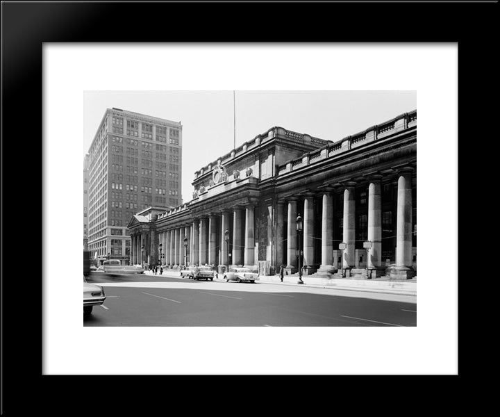 New York City Penn Station - 1962 20x24 Black Modern Wood Framed Art Print Poster