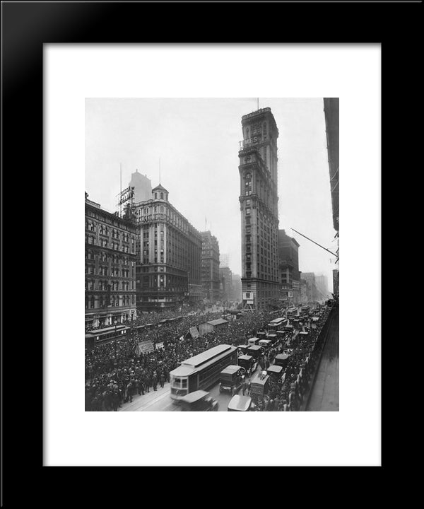 New York City Times Square - 1919 20x24 Black Modern Wood Framed Art Print Poster