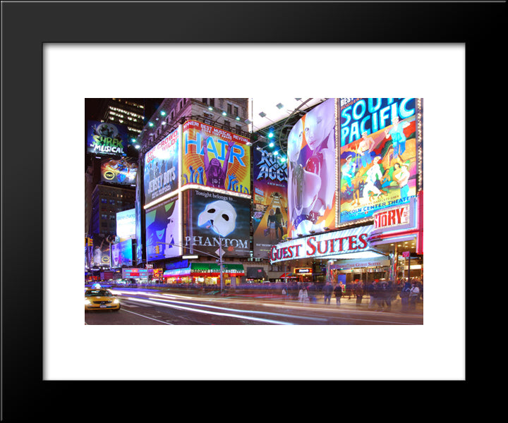 New York City Times Square 20x24 Black Modern Wood Framed Art Print Poster