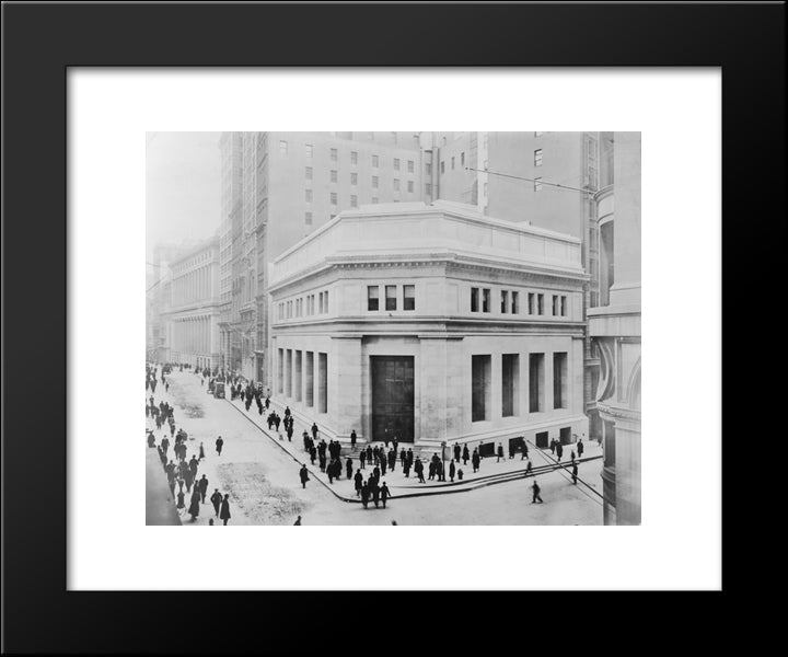 New York City Wall Street - 1914 20x24 Black Modern Wood Framed Art Print Poster
