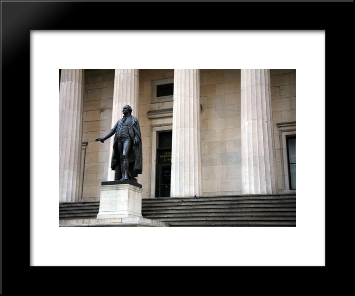 New York City Federal Hall 20x24 Black Modern Wood Framed Art Print Poster