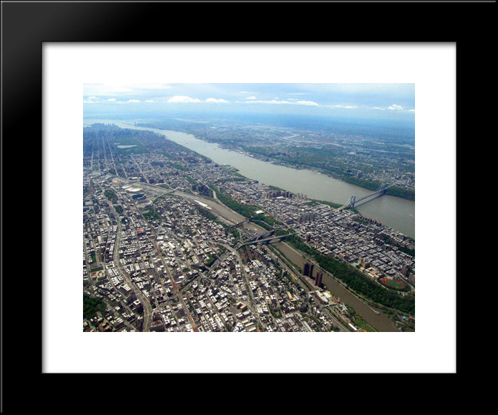 New York City Aerial View 20x24 Black Modern Wood Framed Art Print Poster