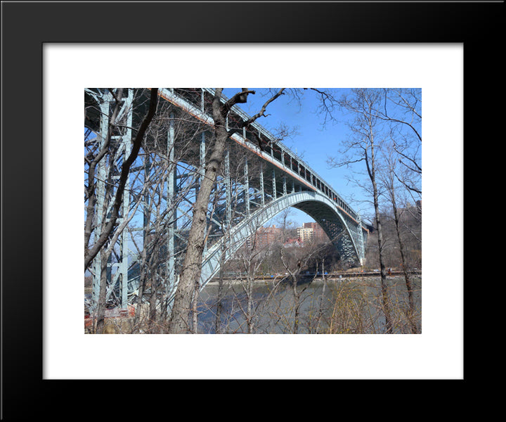 New York City Henry Hudson Bridge 20x24 Black Modern Wood Framed Art Print Poster