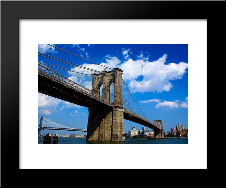 New York City Brooklyn Bridge 20x24 Black Modern Wood Framed Art Print Poster