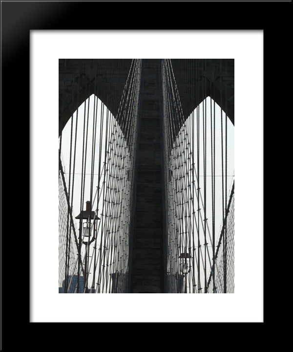 New York City Brooklyn Bridge 20x24 Black Modern Wood Framed Art Print Poster