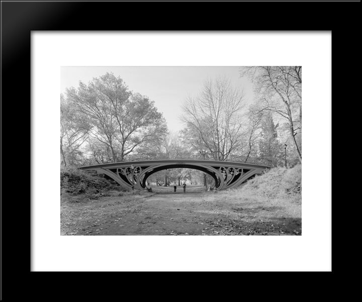 New York City Cetral Park Bridge 20x24 Black Modern Wood Framed Art Print Poster