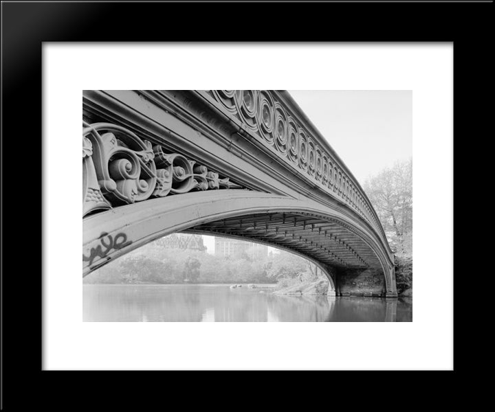 New York City Cetral Park Bridge 20x24 Black Modern Wood Framed Art Print Poster
