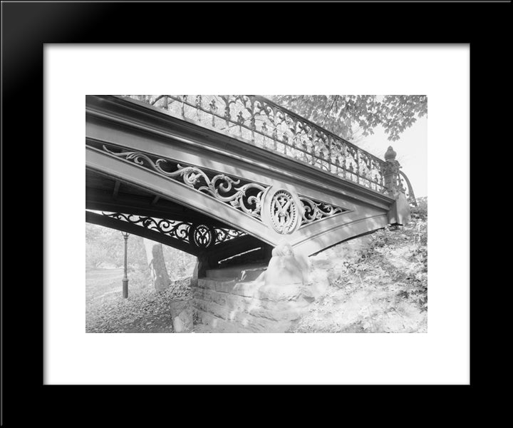 New York City Cetral Park Bridge 20x24 Black Modern Wood Framed Art Print Poster
