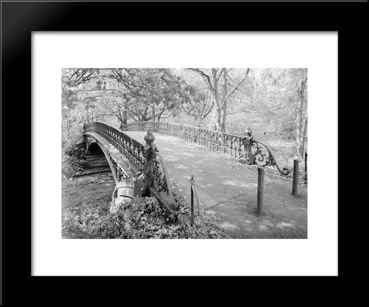 New York City Cetral Park Bridge 20x24 Black Modern Wood Framed Art Print Poster