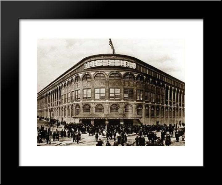 Brooklyn Dodgers Ebbits Field 20x24 Black Modern Wood Framed Art Print Poster