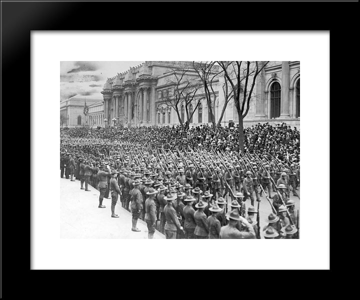 New York City World War I 20x24 Black Modern Wood Framed Art Print Poster