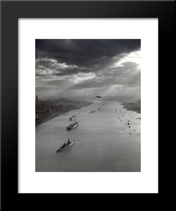 New York City Navy Day - 1945 20x24 Black Modern Wood Framed Art Print Poster
