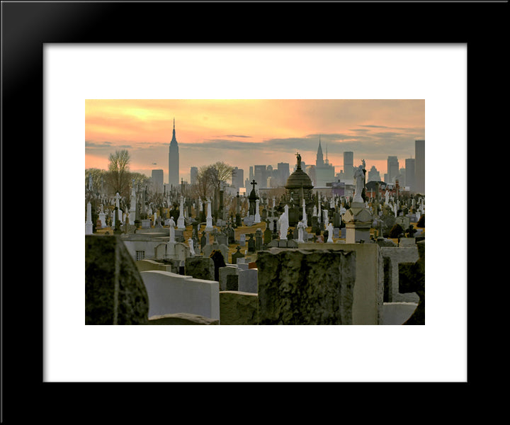 New York City Calvary Cemetery 20x24 Black Modern Wood Framed Art Print Poster