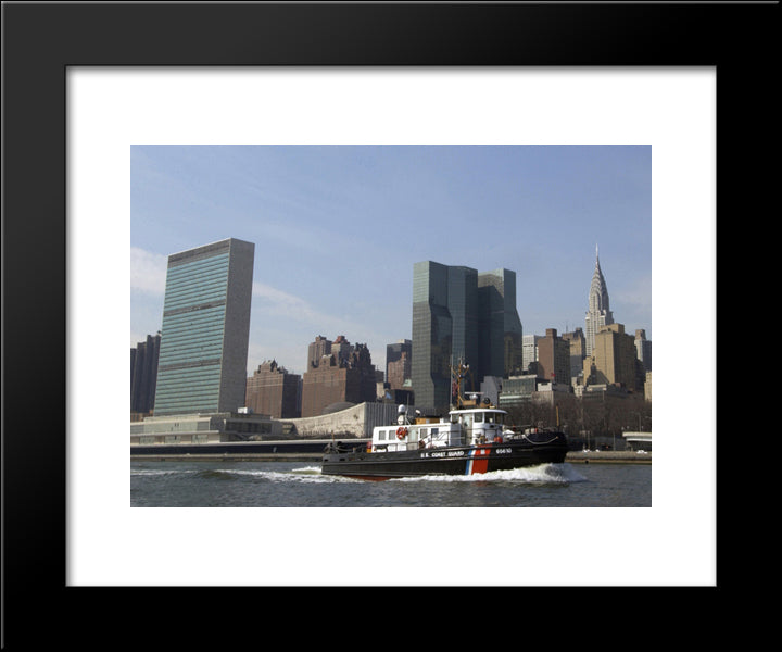 New York City Midtown Skyline 20x24 Black Modern Wood Framed Art Print Poster