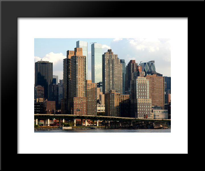 New York City Skyline 20x24 Black Modern Wood Framed Art Print Poster