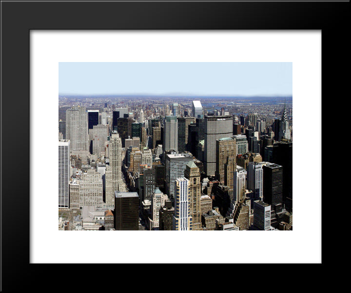 New York City Rooftops 20x24 Black Modern Wood Framed Art Print Poster