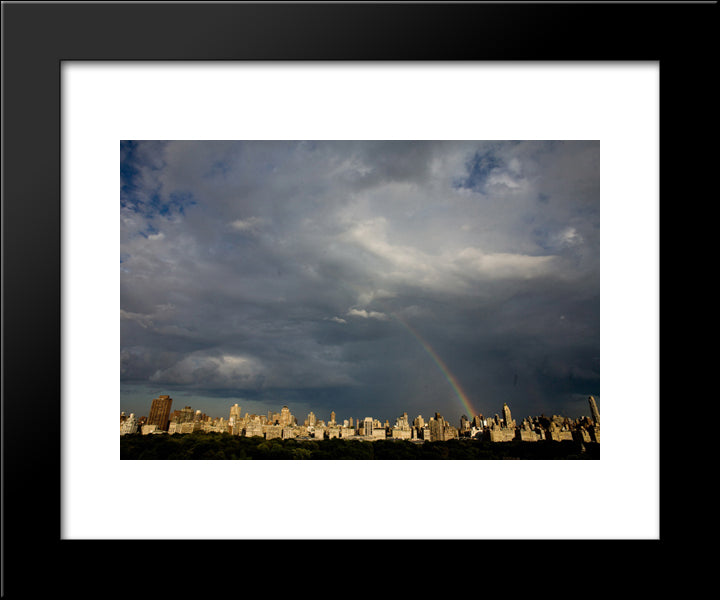 New York City Skyline 20x24 Black Modern Wood Framed Art Print Poster