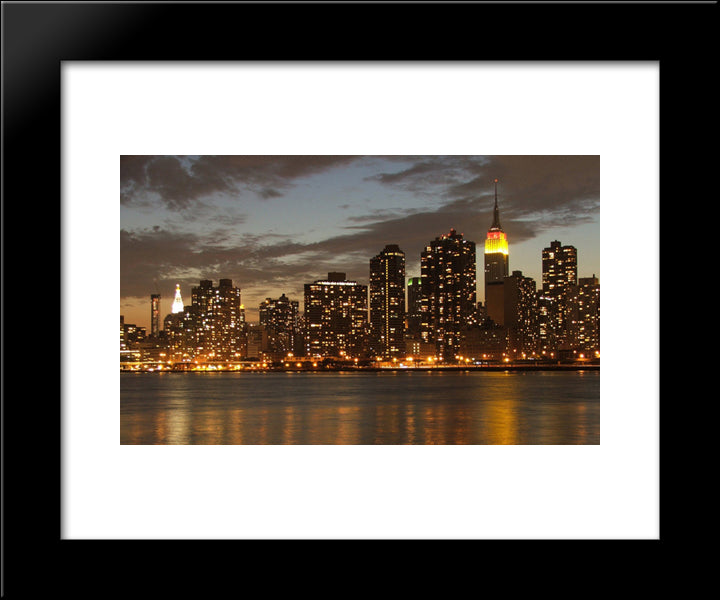 New York City Midtown Manhattan Skyline 20x24 Black Modern Wood Framed Art Print Poster