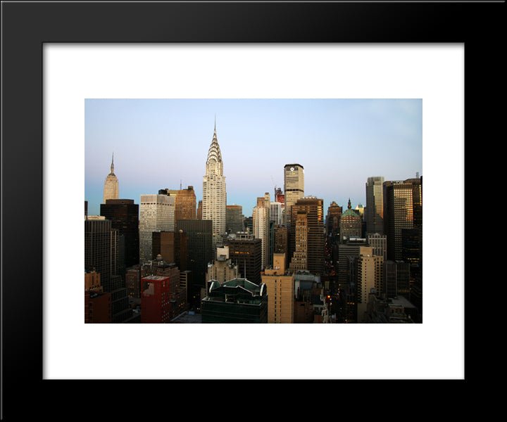 New York City Skyline 20x24 Black Modern Wood Framed Art Print Poster