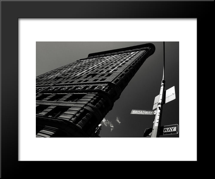 New York City Flatiron Building 20x24 Black Modern Wood Framed Art Print Poster
