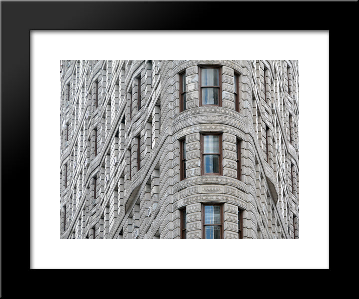 New York City Flatiron Building 20x24 Black Modern Wood Framed Art Print Poster