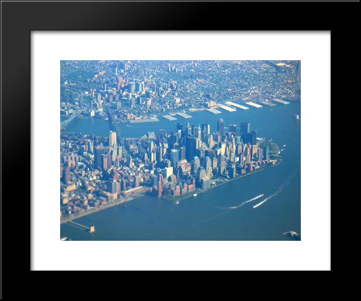 New York City Aerial View 20x24 Black Modern Wood Framed Art Print Poster
