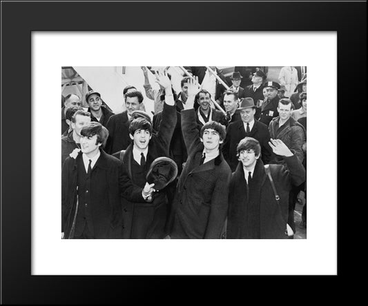 The Beatles In New York City - 1964 20x24 Black Modern Wood Framed Art Print Poster