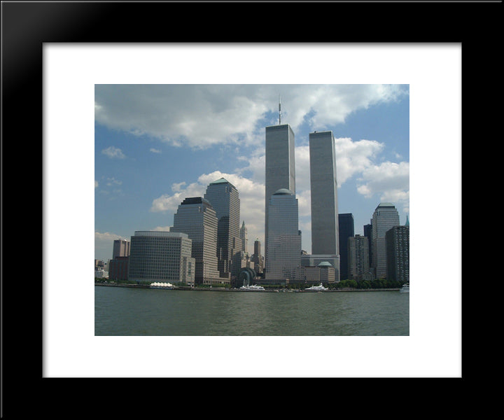 New York City World Trade Center 20x24 Black Modern Wood Framed Art Print Poster