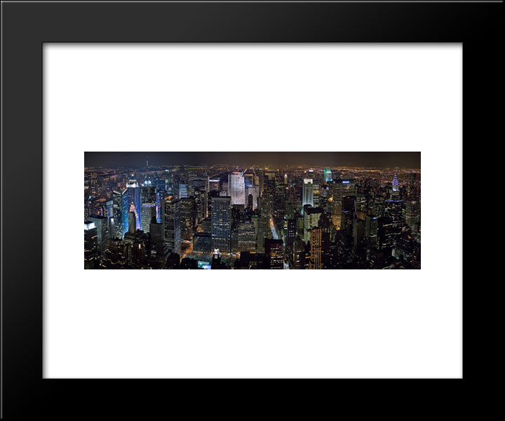 New York City Midtown Skyline 20x24 Black Modern Wood Framed Art Print Poster