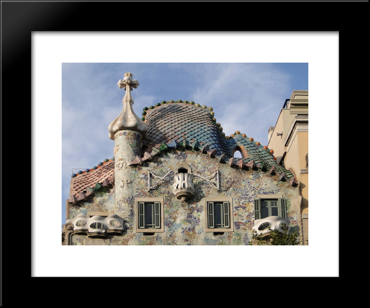 Casa Batllo, Barcelona, Spain 20x24 Black Modern Wood Framed Art Print Poster