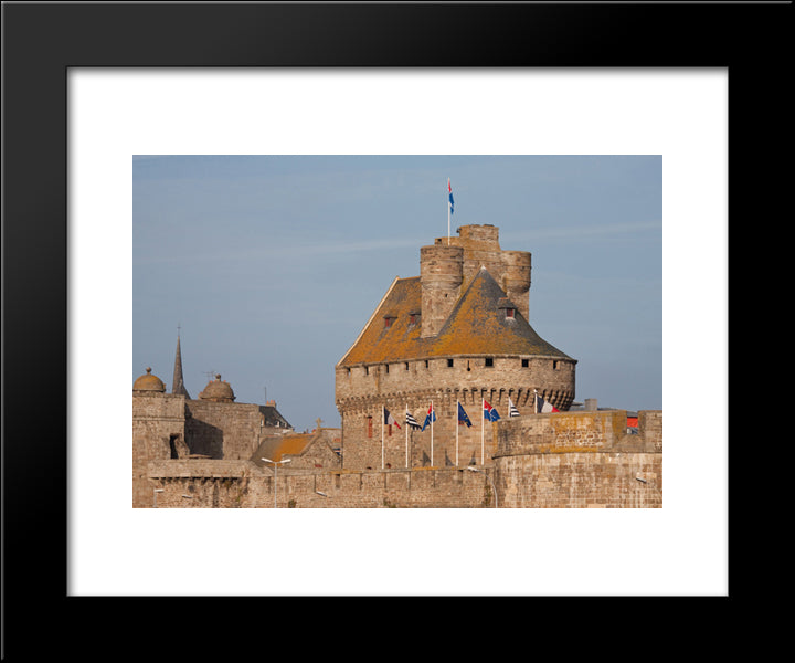 The Castle Of Saint Malo 20x24 Black Modern Wood Framed Art Print Poster