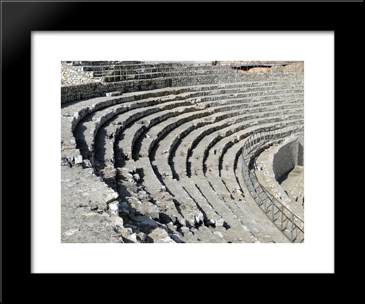 Roman Amphitheatre Seats, Spain 20x24 Black Modern Wood Framed Art Print Poster