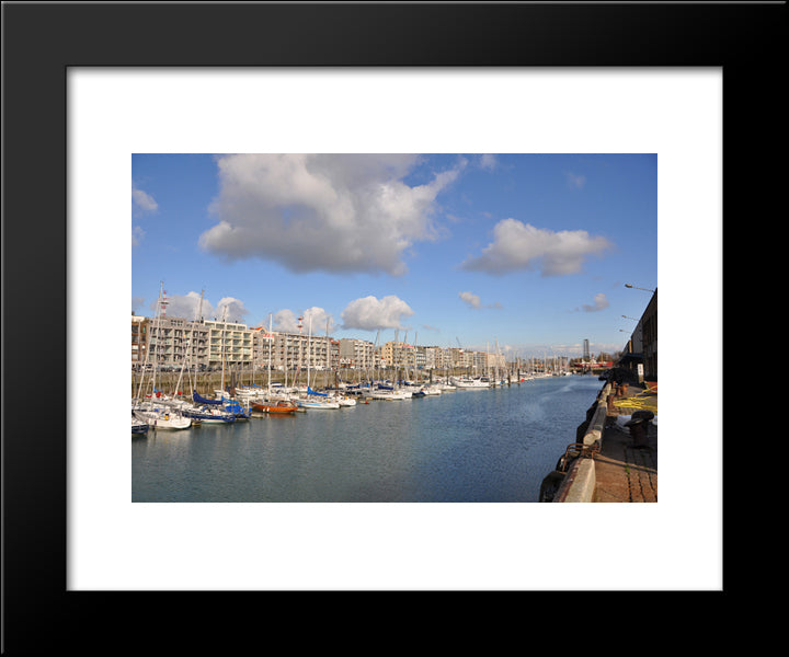 Zeebrugge Marina, Belgium 20x24 Black Modern Wood Framed Art Print Poster